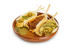 Tamale Each: A single handmade tamale wrapped in a traditional corn husk and steamed to perfection. Choose your favorite filling — each one crafted with fresh masa and authentic flavors. Available Options: Cheese & Green Chile – Melted cheese with mild green chiles. Pork in Red Sauce – Tender shredded pork simmered in a rich red chile sauce. Chicken in Green Sauce – Shredded chicken cooked in a tangy green tomatillo sauce.